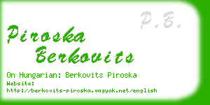 piroska berkovits business card